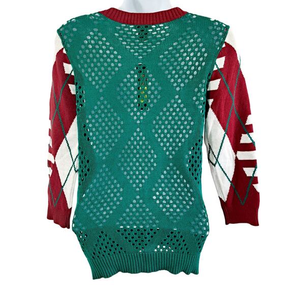 Copper Key Argyle Button Front Cardigan - Picture 4 of 5